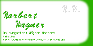 norbert wagner business card